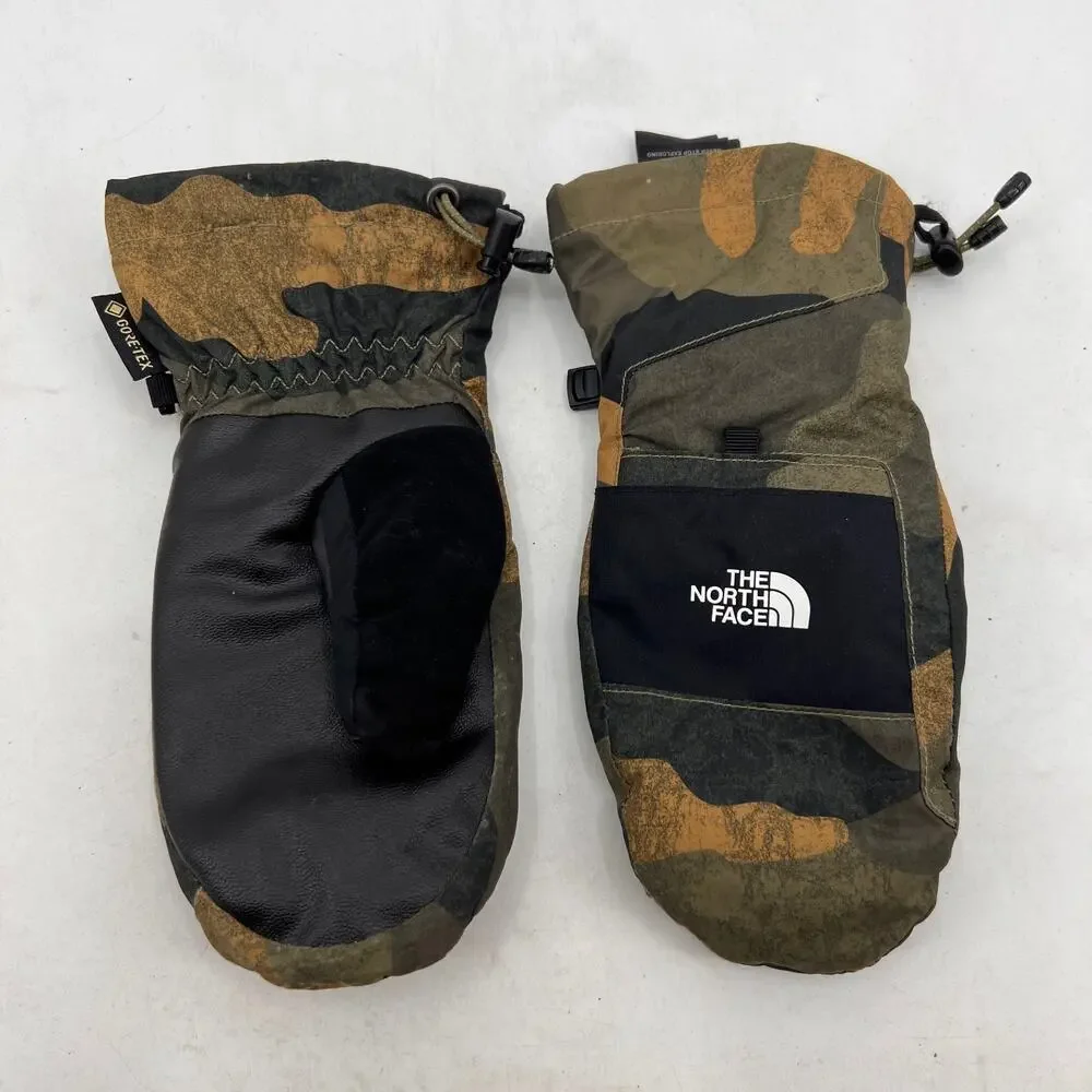 The North Face Mittens Youth L Large Montana Ski Goretex Camo Waterproof Snow